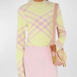 NEW! AUTHENTIC Burberry  Sz XXL!  Sherbet IP Check Wool-Blend Sweater